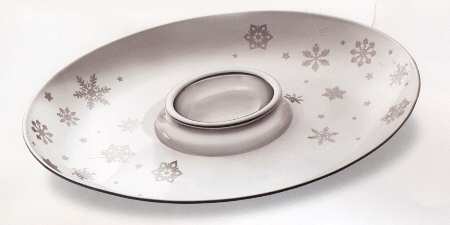 Let It Snow (Nickelplate, Hollowware) 1 Piece Chip and Dip Set