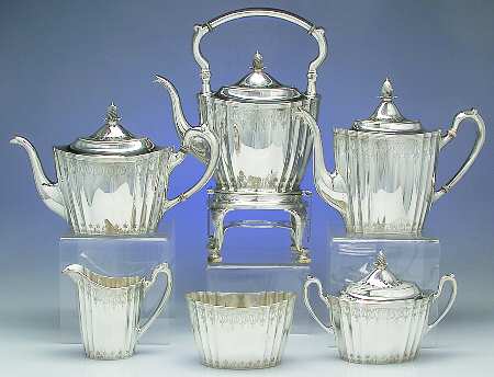 6772 (Sterling, Hollowware) 6 Piece Tea Set (SCP, STP, SCR, SSU, SWB, SKES)