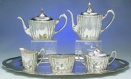 6772 (Sterling, Hollowware) 5 Piece Tea Set (SCP, STP, SCR, SSU, WTL)