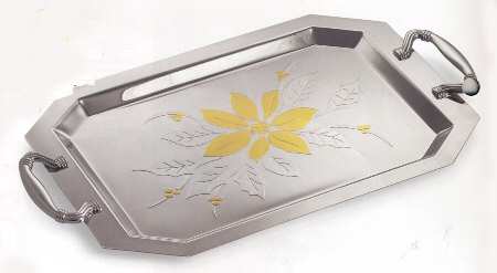 Estate (Hollowware, Whiet Bronze Plated 15" Poinsettia Tray