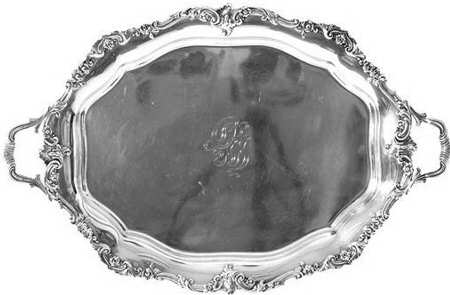 A3649 (Sterling Hollowware) Large Waiter Tray