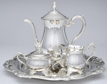 Chantilly (Slvp, Hollowware, Newer) 4 Pc Coffee Set (PCP,PSU,PCR,RT15)