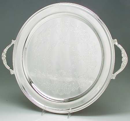Chantilly (Slvp, Hollowware, Newer) 14" Round Handled Tray