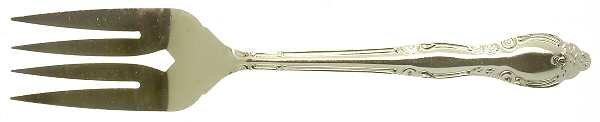 Treasure Gold (Gold Electroplate) Medium Solid Cold Meat Serving Fork