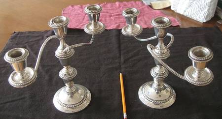 Sterling Hollowware Pair of Candlesticks