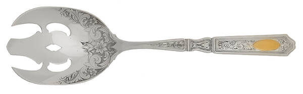 Golden St. Dunstan (Sterling) Solid Salad Serving Fork