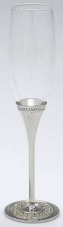 Razzle Dazzle (Silverplate, Hollowware) Glass & Silver Champagne Flute
