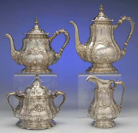 A511 (Sterling, Hollowware) 4 Piece Tea Set (SCP, STP, SCR, SSU)