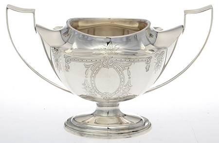 Plymouth-Engraved (Sterling, Hollowware, A2311) Sugar Bowl No Lid
