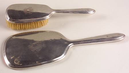 Chatham (Sterling, Hollowware) 2 Pc Vanity Set (Hair Brush and Mirror)