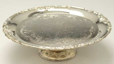 Baroque (Silverplate, Hollowware) 12" Diameter Pedestal Cake Stand