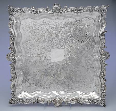 Silverplate Hollowware 14" Square Tray