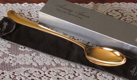 Georgian (Gold Electroplate) Large Solid Dressing Spoon