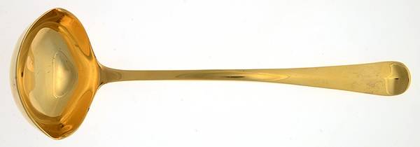 Georgian (Gold Electroplate) Punch Ladle with Double Lipped Bowl