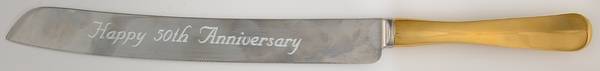 Georgian (Gold Electroplate) Wedding Cake Knife with Stainless Blade
