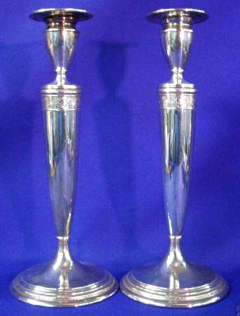 A12751 (Sterling, Hollowware) Pair of 10" Weighted Candlesticks
