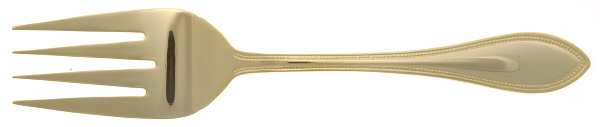 Chateau (Gold Electroplate) Medium Solid Cold Meat Serving Fork by Godinger