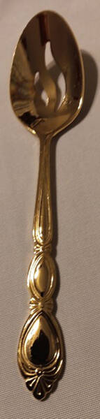 Old Avignon (Gold Electroplate) Pierced Tablespoon (Serving Spoon)