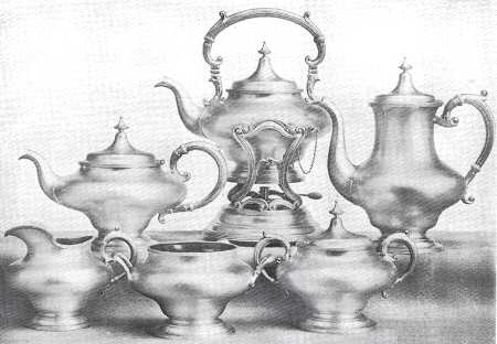 A5312 (Sterling, Hollowware) 4 Piece Tea Set (SCP, STP, SCR, SSU)