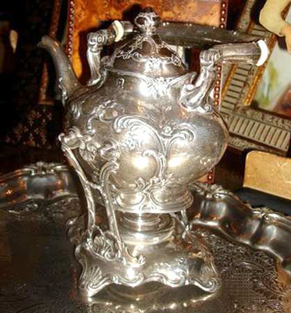A177 (Sterling, Hollowware) Kettle, Stand & Burner
