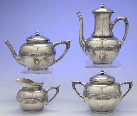 790 (Sterling, Hollowware) 4 Piece Tea Set (SCP, STP, SCR, SSU)