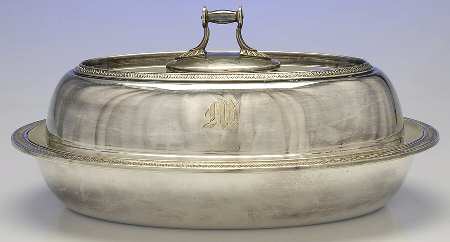 030 (Silverplate, Hollowware) 10" Double Oval Vegetable