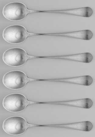 GPS1 (Sterling) (Set of 6) Large Chocolate Spoons