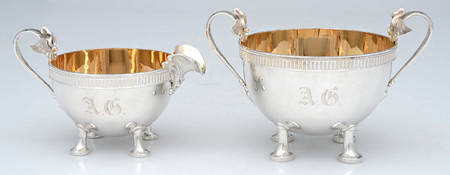 Isis (Sterling, Hollowware) Creamer & Open Sugar Set