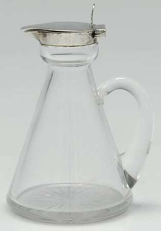 Sterling Hollowware Crystal Cruet Bottle W/Silver Top