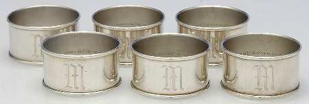 13572 (Sterling, Hollowware) Napkin Ring - Set of 6