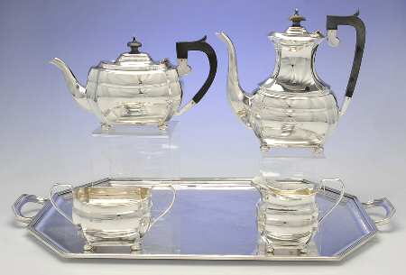 GTD4 (Sterling, Hollowware) 5 Piece Tea Set (SCP, STP, SCR, SUO, WT20CS)