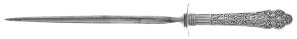 Medici-Old (Sterling, 1880, No Monograms) Small Knife Sharpener W/Sterling Guard