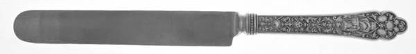Medici-Old (Sterling, 1880, Monograms) Blunt Hollow Knife with Bolster