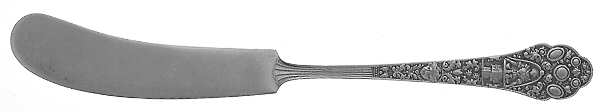 Medici-Old (Sterling, 1880, Monograms) Small Flat Handled Butter Spreader