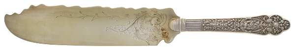 Medici-Old (Sterling, 1880, Monograms) Sterling Blade Ice Cream Slicer,Hollow,Bright Cut