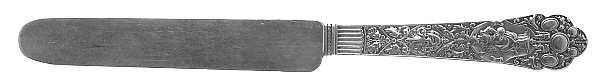 Medici-Old (Sterling, 1880, Monograms) Solid Dessert/Tea Knife