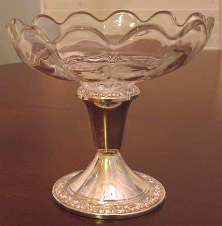 1121-1 (Sterling, Hollowware) Glass Compote & Sterling Base