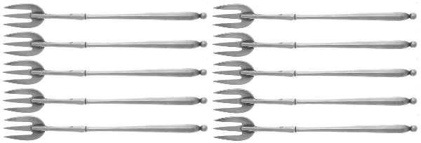 GS124 (Silverplate) Cocktail/Seafood Fork - Set of 10