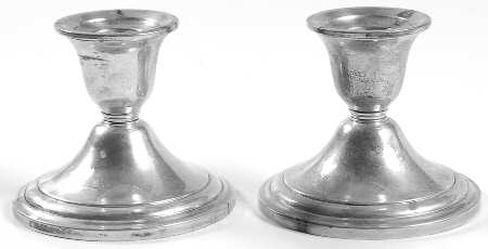 16213 (Sterling, Hollowware) Pair of 3" Weighted Candleholders