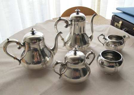 A12741 (Sterling, Hollowware) 5 Piece Tea Set (SCP, STP, SCR, SSU, SWB)