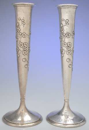 A9575 (Sterling, Hollowware) Pair of 15" Vases