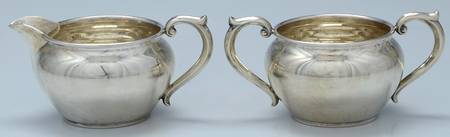 16321 (Sterling, Hollowware) Mini Sterling Creamer and Open Sugar