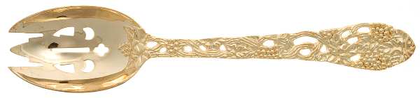 Golden Vineyard (Gold Electroplate) Pierced Tablespoon (Serving Spoon)