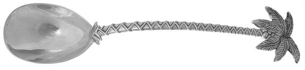 Palm Tree (Silverplate) Solid Salad Serving Spoon
