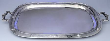 Medallion (Coin, Hollowware) 29" Complimentary Silverplate Waiter Tray