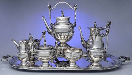 Medallion (Coin, Hollowware) 8 Piece Tea Set (SCP,STP,SCR,SSU,SWB,KES,CPD,WT29C)