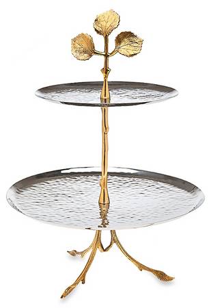 Leaf (Stainless, Hollowware) 2 Tier Serving Tray