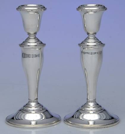 815-1 (Sterling, Hollowware) Pair of Weighted Candlesticks
