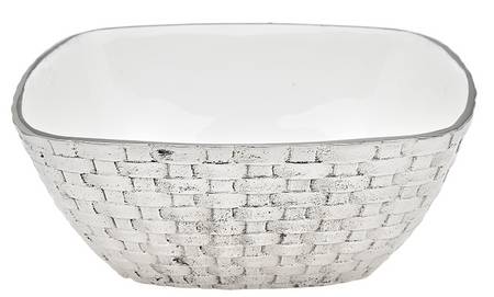 White Weave (Aluminum, Hollowware) 10" Square Bowl