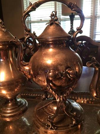 GDS10 (Silverplate, Hollowware) Kettle, Stand & Burner